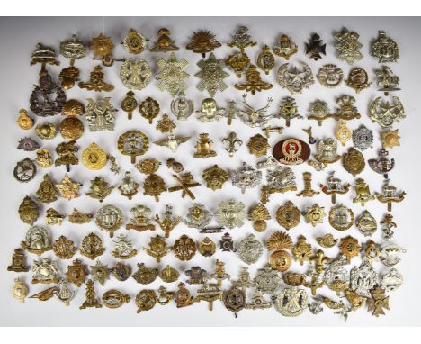 Approximately one hundred and forty military badges including Fife &amp; Forfar Yeomanry, Liverpool Scottish, Lancashire Fusi