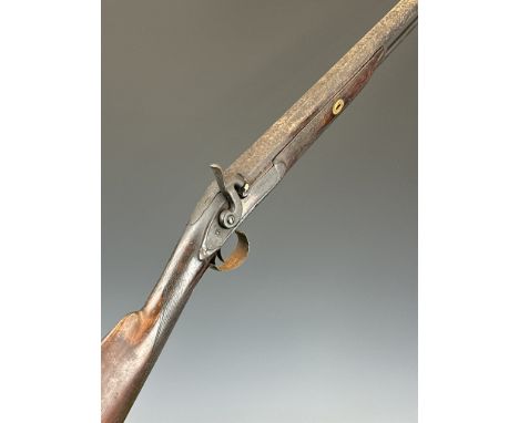 Forsyth &amp; Co percussion hammer action sporting gun with named and engraved lock, engraved hammer and top plate, chequered