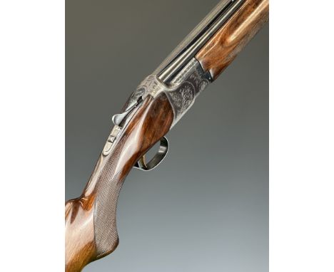 Miroku 12 bore over and under ejector shotgun&nbsp;with engraved locks, underside, trigger guard, top plate and thumb lever, 