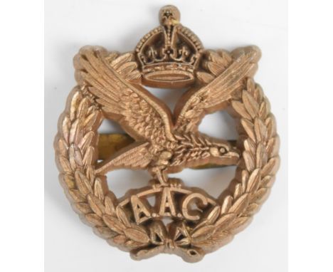 British Army WW2 Army Air Corps Economy cap badge, A. Stanley &amp; Sons, Walsall to reverse