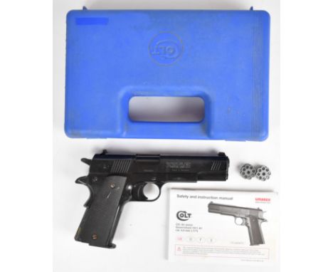 Umarex Colt Government 1911 A1 .177 CO2&nbsp;air pistol with chequered composite grips and two 8-shot magazines, serial numbe