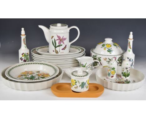 Portmeirion dinner, tea, oven and decorative ware decorated in the Botanic Garden pattern including set of oval plates, casse