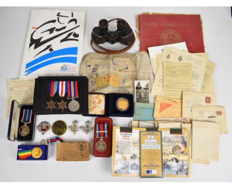 British Army WW2 medals and ephemera including 1939 / 1945 Star, France &amp; Germany Star and War Medal attributed to 146005