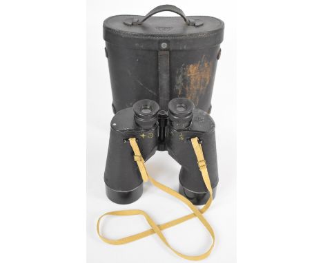 Pair of US Navy 7x50 binoculars by Bausch &amp; Lomb, number 31404, dated 1941, with case