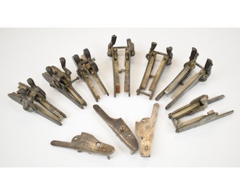 Nine sets of percussion gun locks comprising eight pairs and one single including Ward &amp; Sons, James Bott &amp; Son, W&am