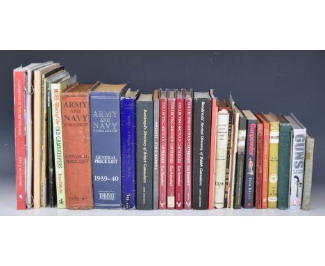 A collection of gun, shooting and cartridge related books including Collecting Shotgun Cartridges by Ken Rutterford, Army &am