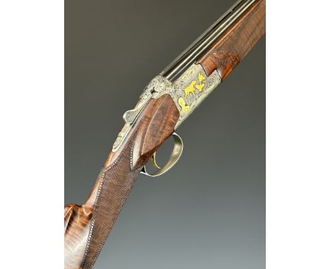 Browning Gold Classic limited edition 112 of 500, 20 bore over and under ejector shotgun with gold engraved scenes of birds a