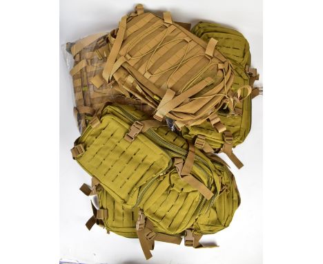 Five hunting, military or army style backpacks/ bags, all unused in original packaging.&nbsp;