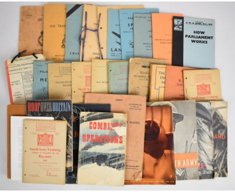 Approximately thirty WW2 and later instruction manuals / pamphlets and HMSO publications including Emergency Drills, Wessex H