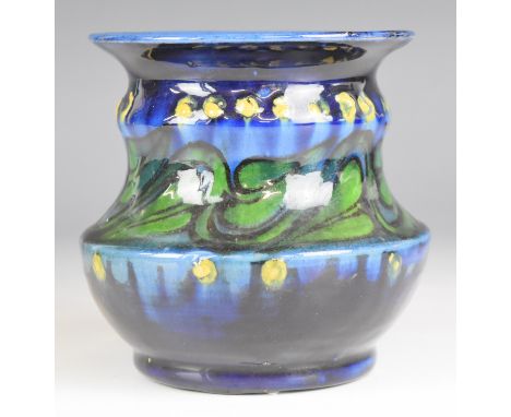 Ewenny Pottery pedestal Arts & Crafts vase with decoration in relief dated 1909 to base, H11.5cm Provenance: This vase is ill