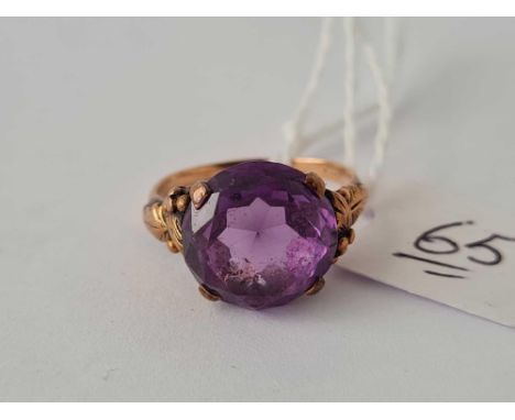 Vintage amethyst single stone 14ct ring size K 3.9g