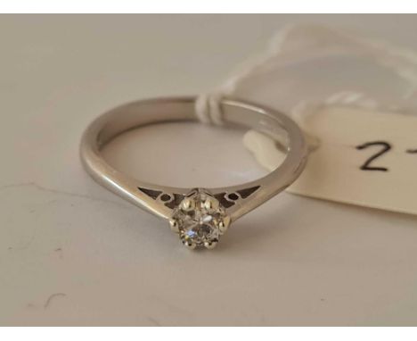 Single stone diamond ring, 9ct hallmarked set with a 0.25ct diamond (marked in shank) size M