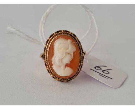 Vintage cameo 9ct ring size L 3.5g