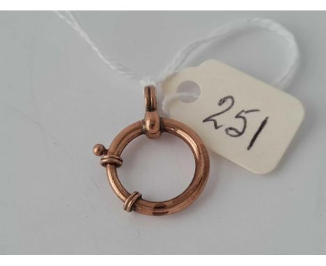 A Victorian large rose gold bolt ring clasp    2 gms