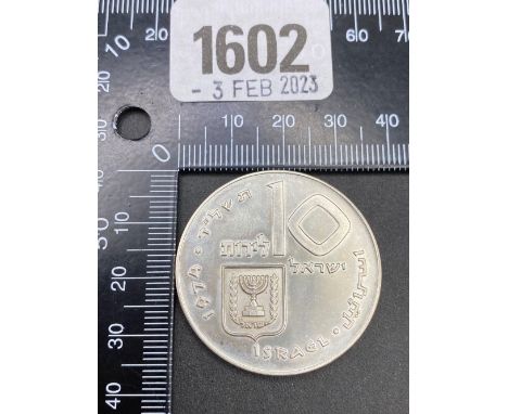 1974 Israel silver proof 10 lirot