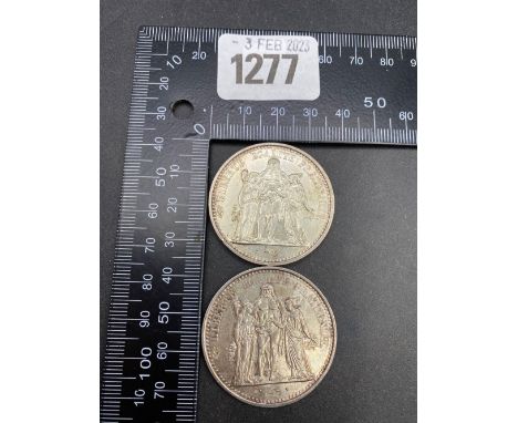 Two French silver 10F 1967 and 1969 50 g.