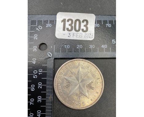 1915 Cuba silver Peso high grade