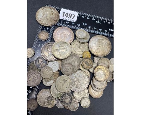 Foreing silver coins 322 g.