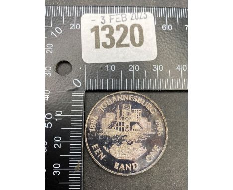 1986 South Africa silver proof 1 Rand