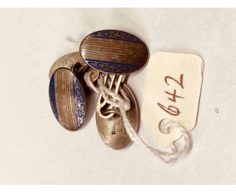 A Vintage and enamel cufflinks