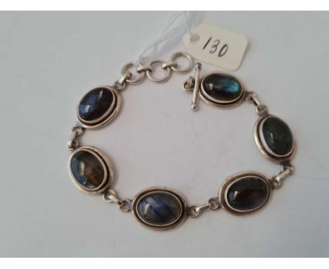 A silver and labradorite bracelet    