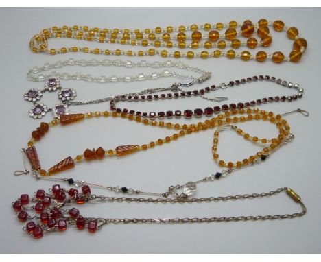 A collection of vintage necklaces 