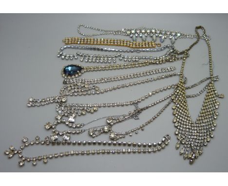 A collection of vintage and paste set jewellery 