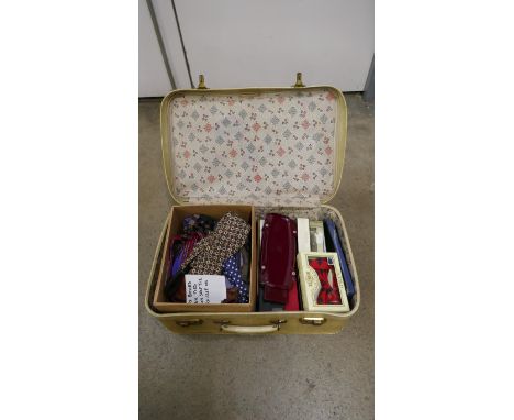 A large collection of bow ties, 15 boxed, 26 tied, 20 self tie and 5 clip-on, and a press **PLEASE NOTE THIS LOT IS NOT ELIGI