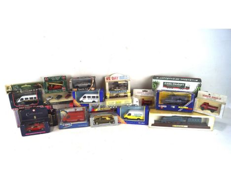 A collection of boxed diecast cars and vehicles, by Corgi, Maisto, and more, including two Eddie Stobart lorries, a BT van, B