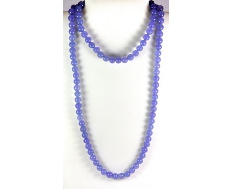 A lavender jade necklace.