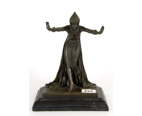An Art Deco style bronze lady figure after Colinet, H. 26cm.