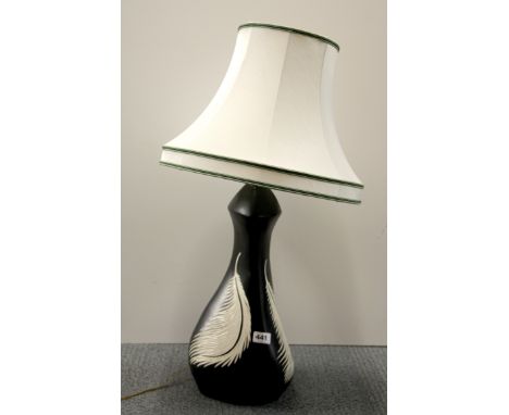 A 1960's ceramic table lamp and shade, H. 75cm.