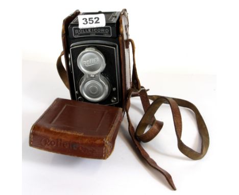 A Rolleicord twin lens reflex camera.