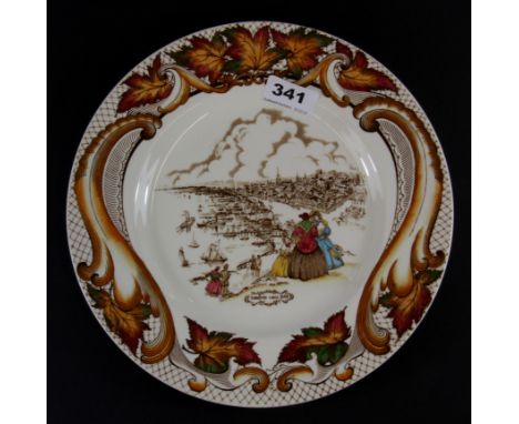 An unusual Clarice Cliff Canadian confederation series plate, Dia. 27cm.