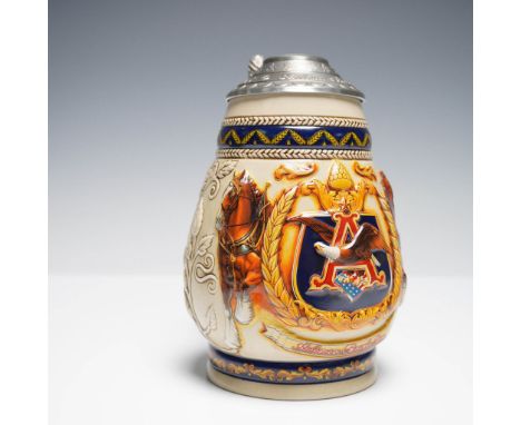 A 1997 Anheuser-Busch Collectors Club Membership Stein titled Pride and Tradition, model CB5. This richly detailed ceramic be