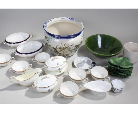 A mixed lot of porcelain to include, cups,saucers, bowls, serving dishes, (Qty)