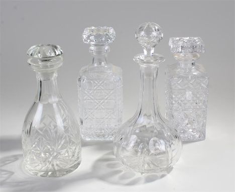 Mixed lot of Glassware to include, Four decanters, wine and whiskey glasses and a vase. (Qty)