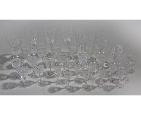 Mixed lot of cut glass glasses to include wine and sherry glasses, (Qty).