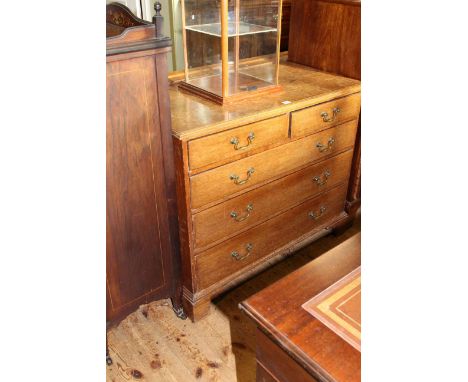 Georgian oak chest of two short above three long drawers on bracket feet, 97cm wide