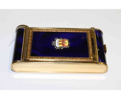 Gilt and blue cigarette case and compact