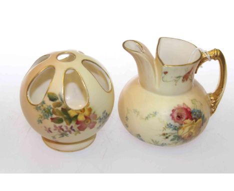 Small Royal Worcester jug and a Royal Worcester flower vase (2)