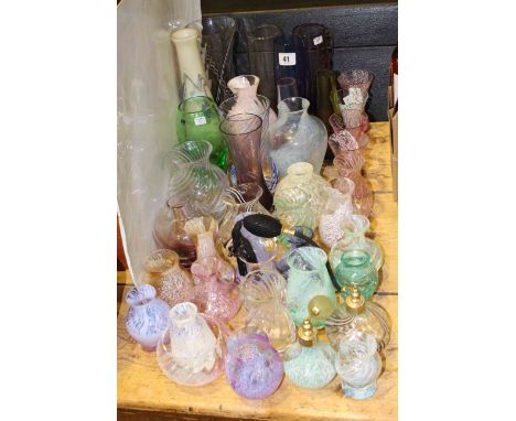 Collection of Caithness and other glass vases, bowls, atomisers, etc