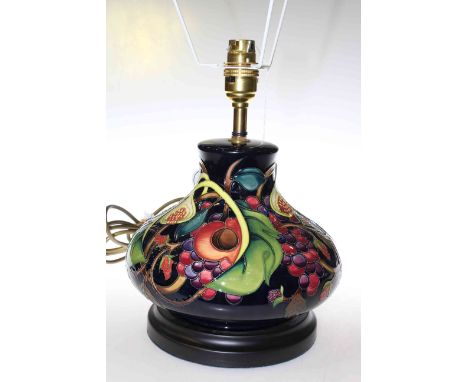 Moorcroft table lamp, Queens Choice pattern, with shade and box