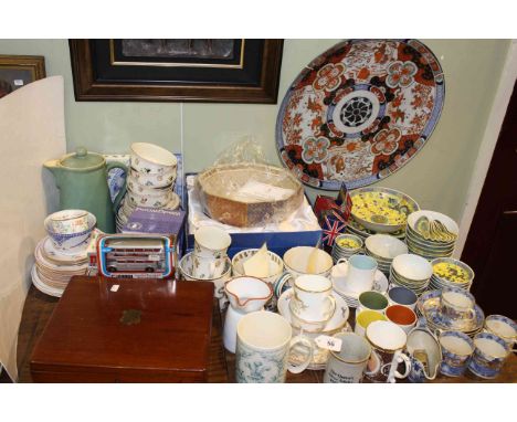 Large Imari charger, Spode Golden Jubilee bowl, two canteens of cutlery, Oriental and other china, etc