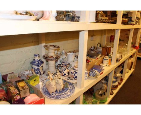 Large collection of glass, china, ornaments, Masons Mandalay, vintage Christmas decorations, etc