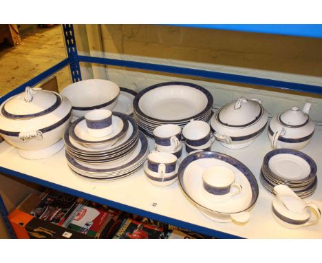 Spode 'Dauphin Platinum' dinner and tea ware including large soup tureen