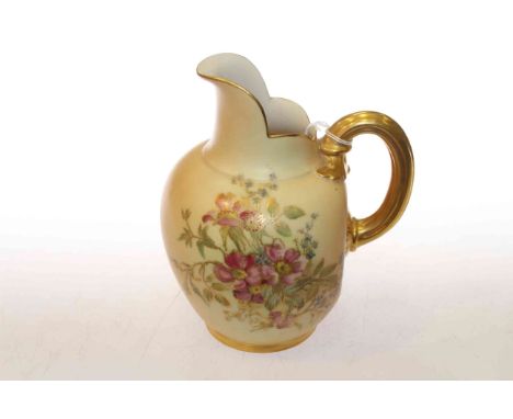 Large Royal Worcester flat-back jug, 16cm high