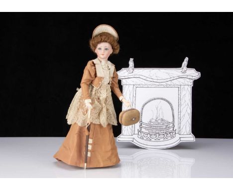 A rare Simon &amp; Halbig bisque headed Edwardian fashionable lady doll, probably mould 1469 but unmarked with blue sleeping 