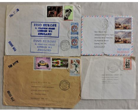 Congo  1960's Airmail Envs  To Esso Europe, London (4).  Range thematics.  Commercial (4).
