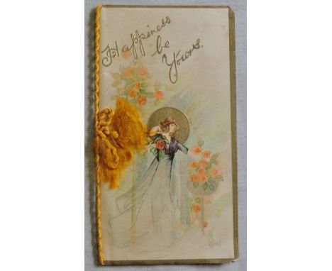 Artist Signed-Art Nouveau cards-Hosoki, beautiful vintage Nouveau Christmas card, good condition